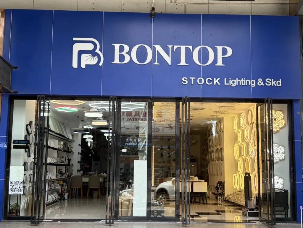 BONTOP lighting showroom associated with LUXBONTOP