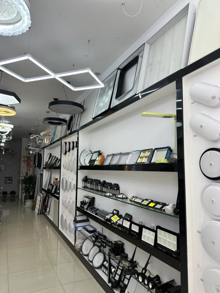 Commercial and outdoor LED lighting products in BONTOP showroom