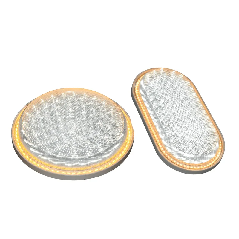 24W IP65 moisture-proof LED light in round and oval clear-cover designs