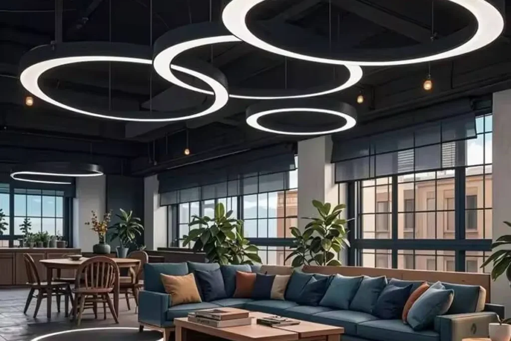 LED lighting application for a modern office workspace